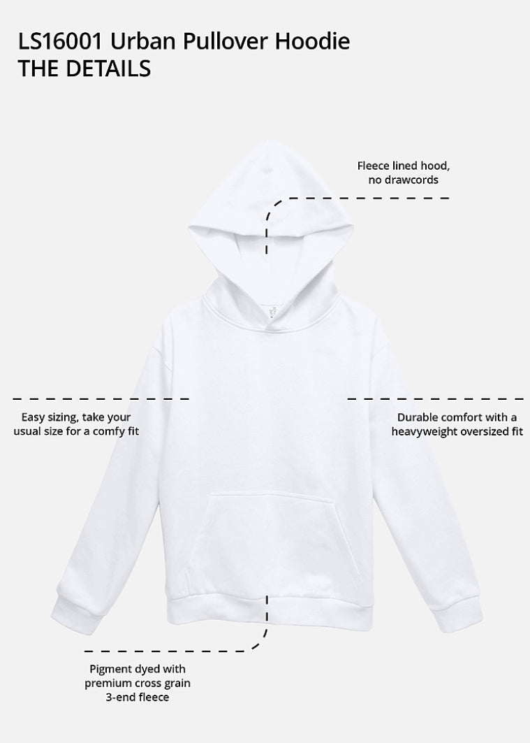 Urban Hoodie Garment Dye LS16001GD (Extended Sizes)