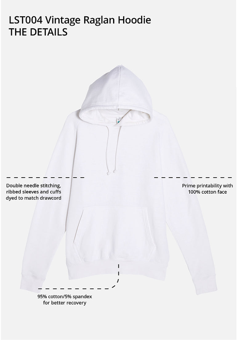 Vintage Raglan Hoodie LST004 (Regular Sizes)