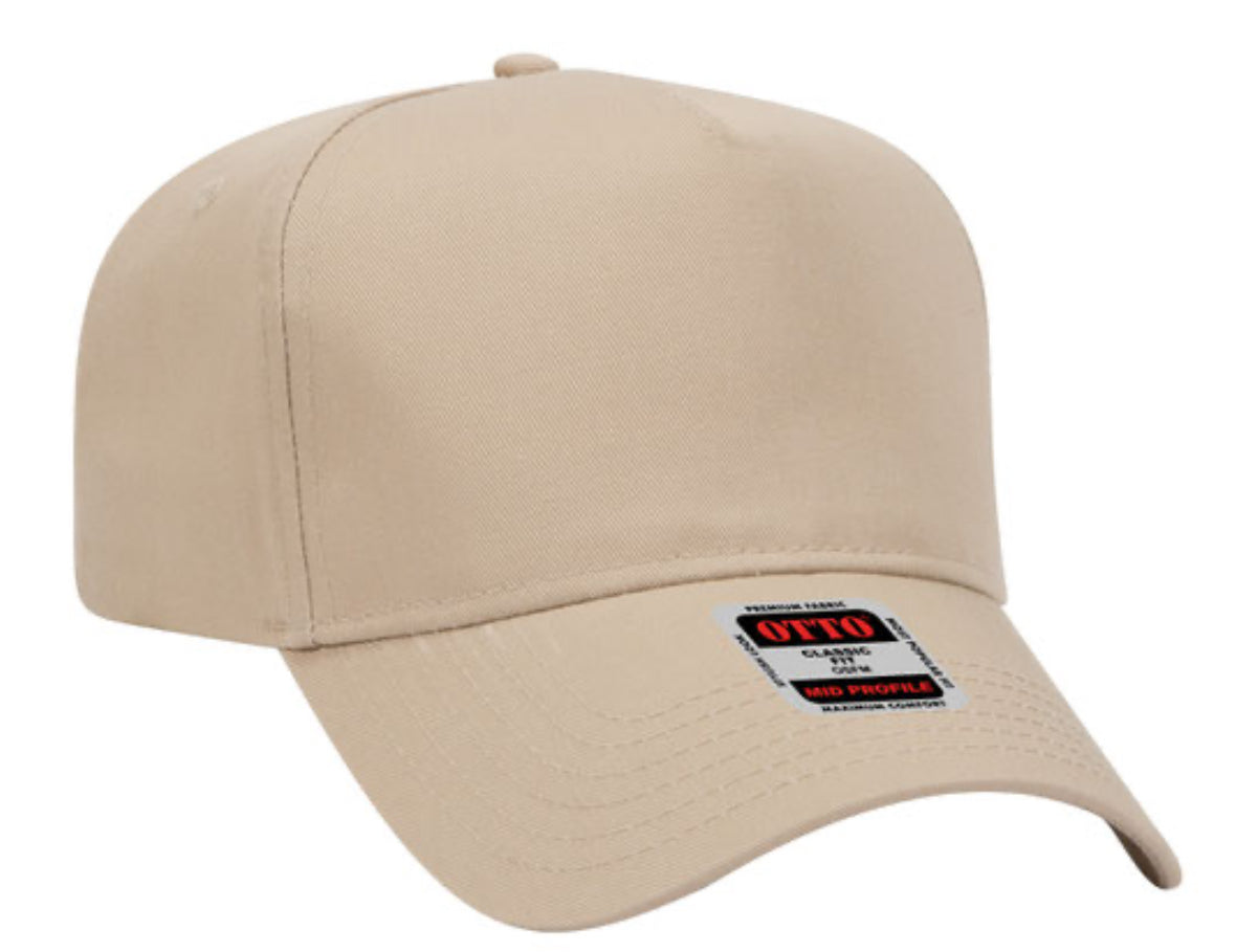 OTTO CAP 5 PANEL MID PROFILE BASEBALL CAP-SOLID 31069