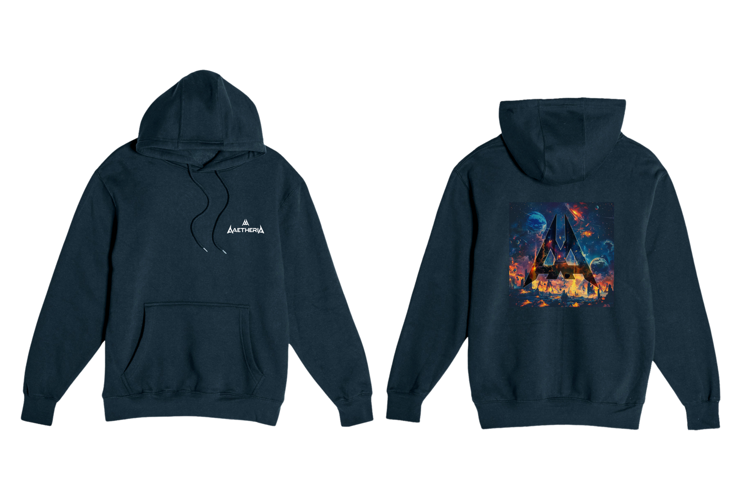 Aaetheria Pullover Hoodie Front and back Print