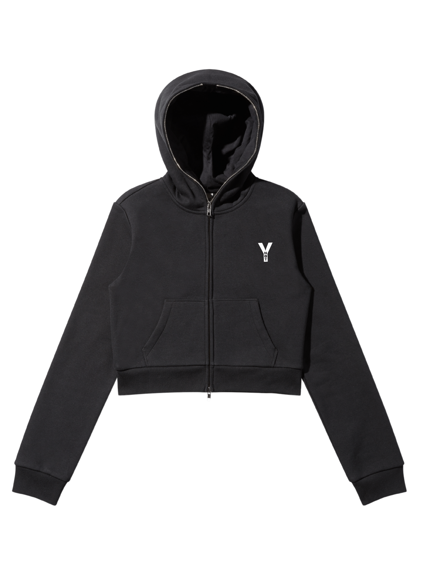 YNOT CROPPED FULL ZIP BODY BAG HOODIE