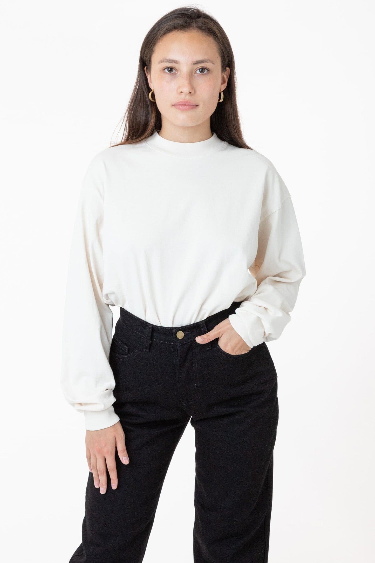 Long Sleeve L/S Garment Dye Mockneck 7.5 oz - 1406