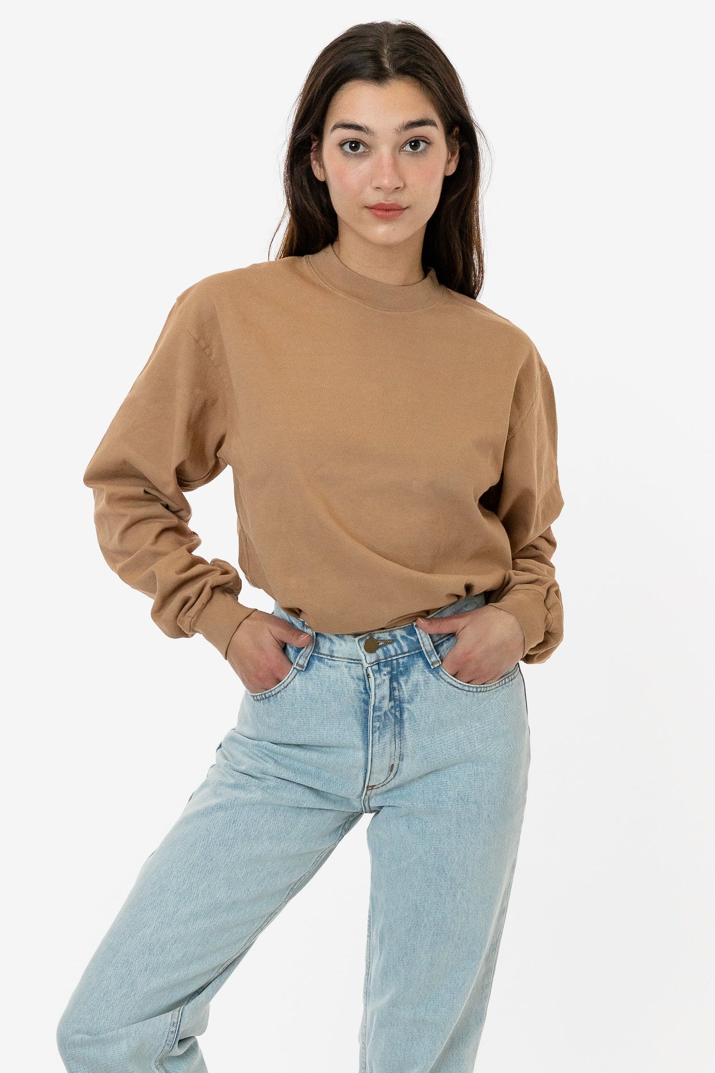 Long Sleeve L/S Garment Dye Mockneck 7.5 oz - 1406