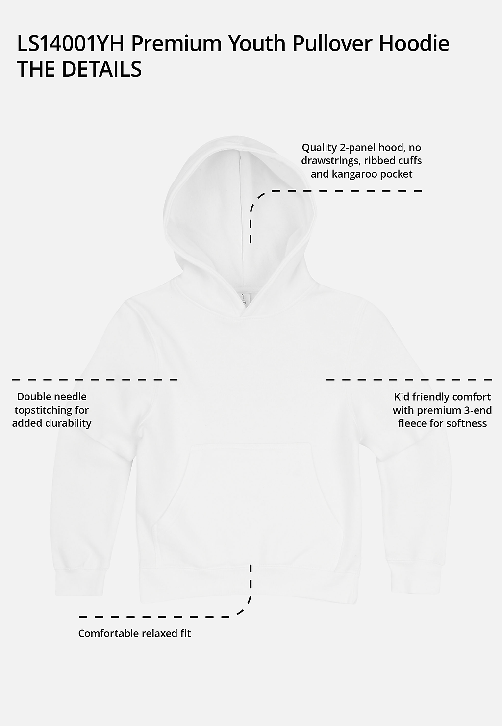 Premium Youth Pullover Hoodie LS14001YH