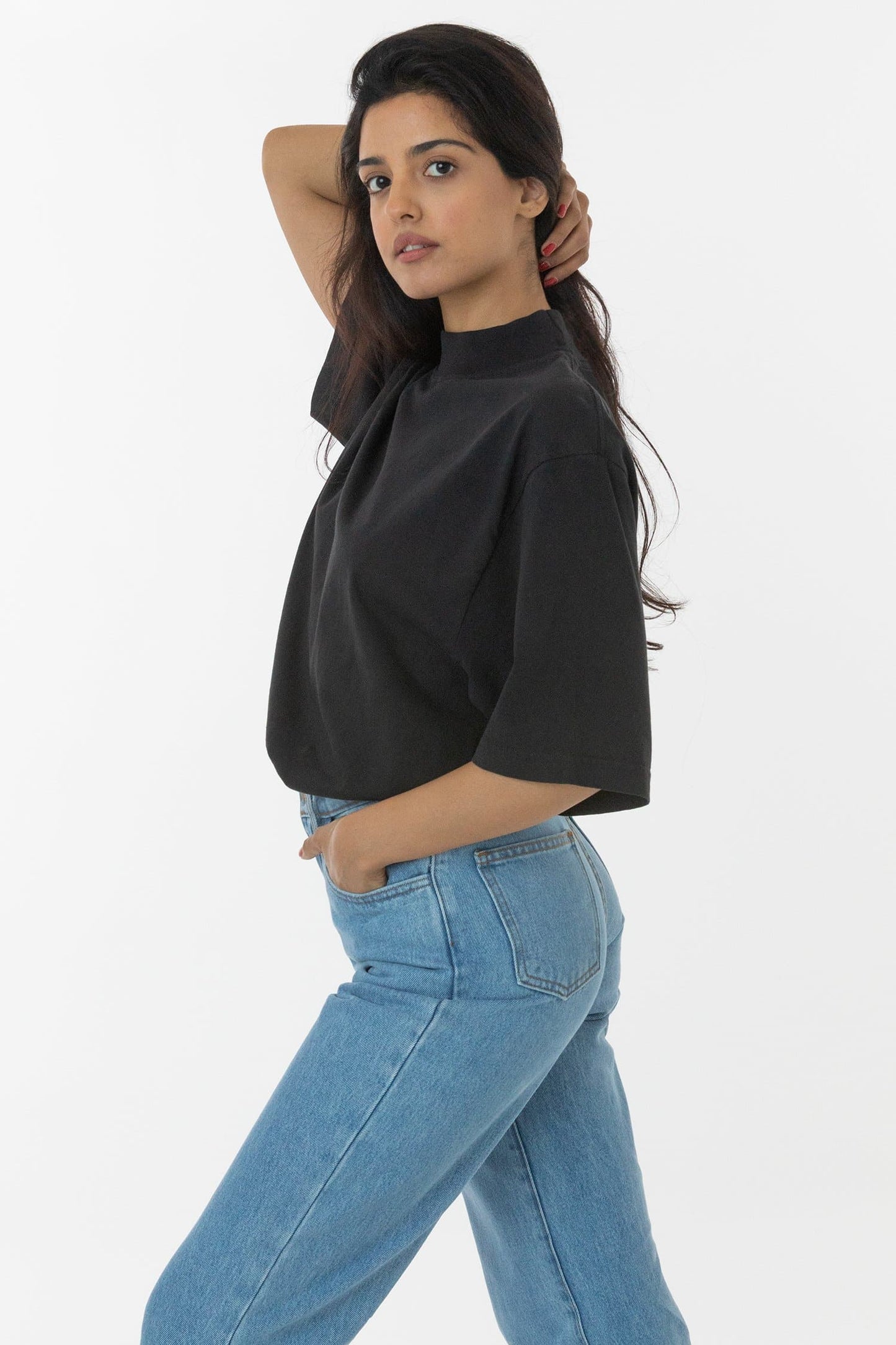 18/1 Oversized Short Sleeve High Mockneck T-shirt - 1825GD
