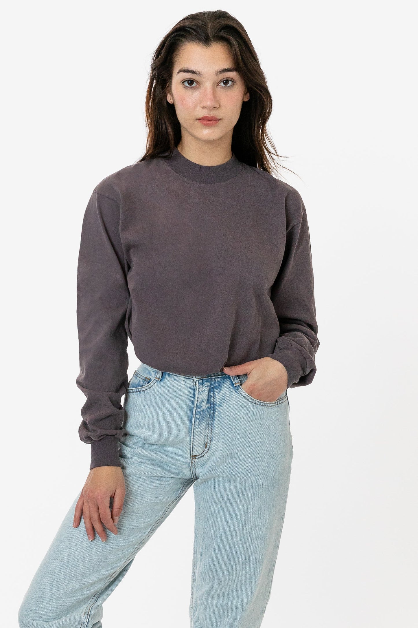 Long Sleeve L/S Garment Dye Mockneck 7.5 oz - 1406