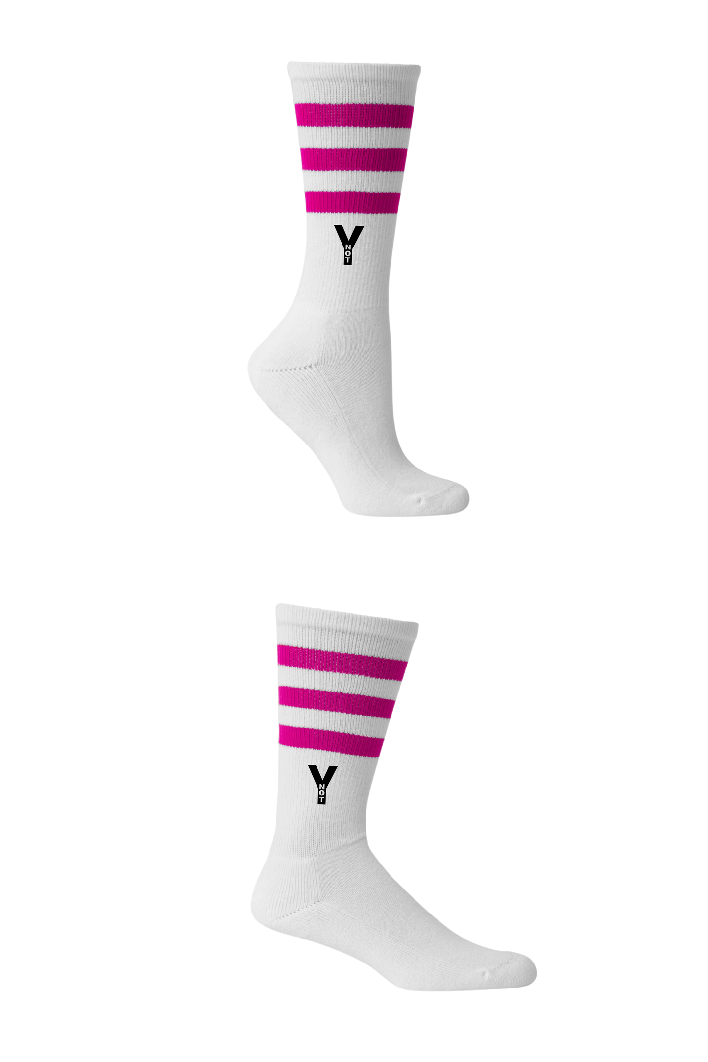YNOT Unisex 3 - Stripe Calf Sock.
