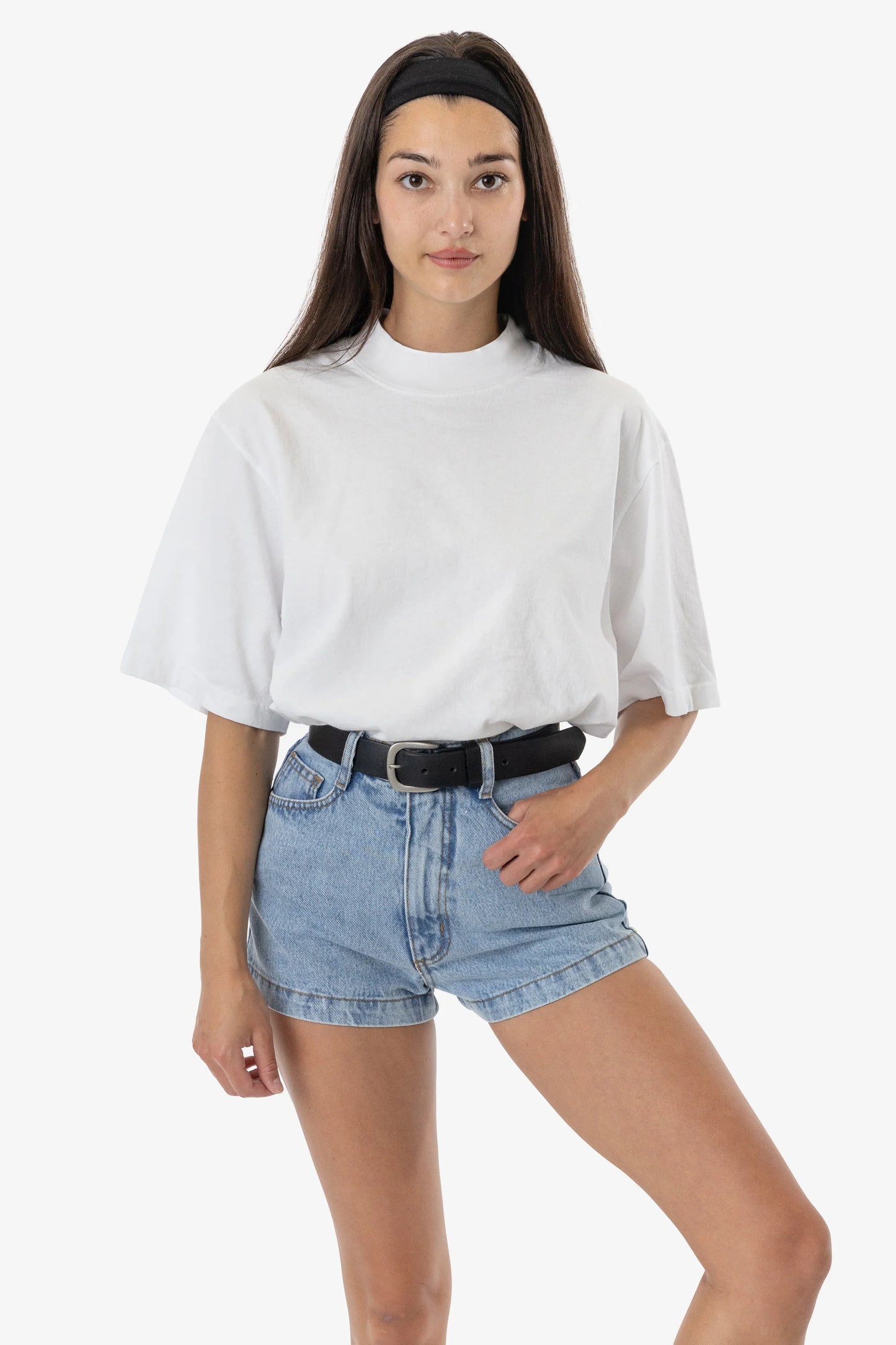 18/1 Oversized Short Sleeve High Mockneck T-shirt - 1825GD