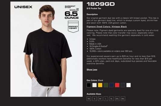 S/S Pocket Tee - 1809GD