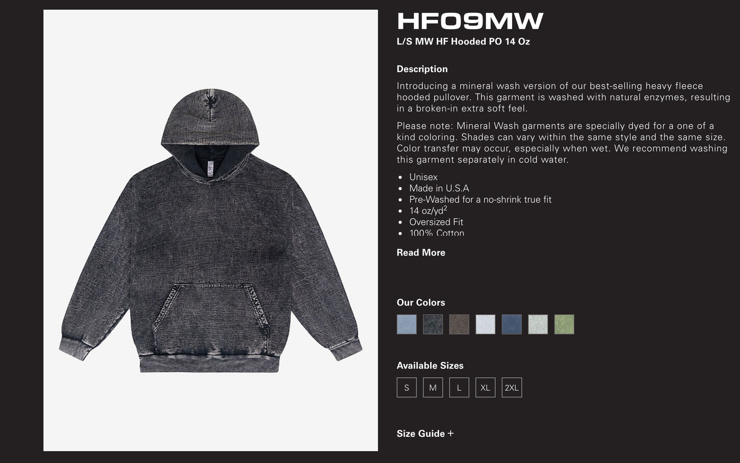 L/S Midweight Hoodie 14oz - HF09MW