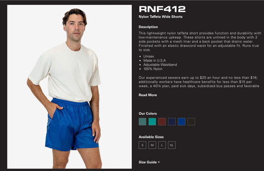 Bottoms - Nylon Taffeta Wide Shorts - RNF412