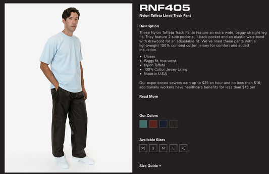 Bottoms-Nylon Taffeta Lined Track Pant -RNF40