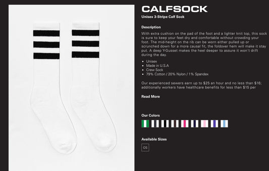 Unisex 3 -Stripe Calf Sock