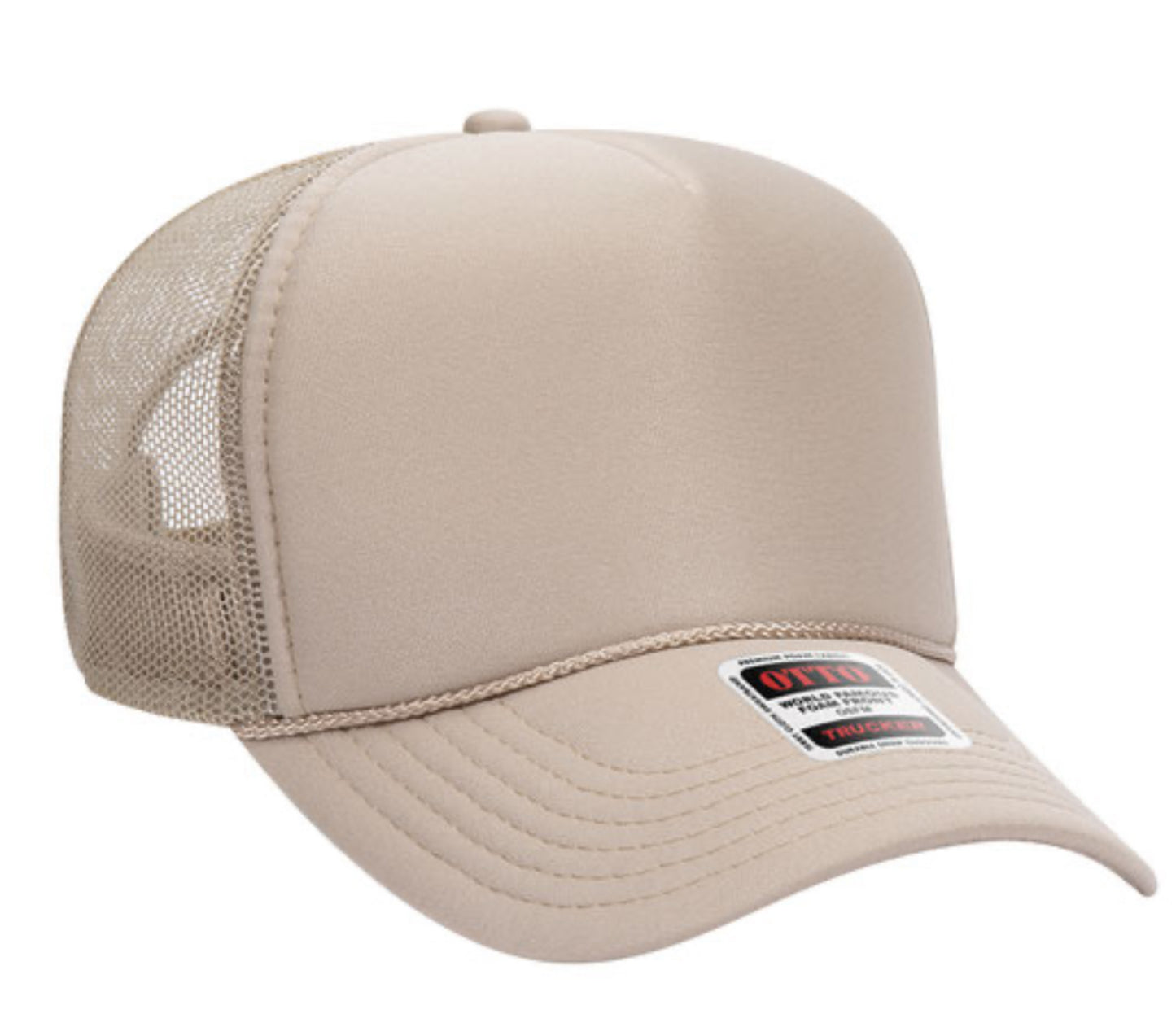 OTTO CAP 5 PANEL MID PROFILE MESH BACK TRUCKER HAT- SOLID 32467