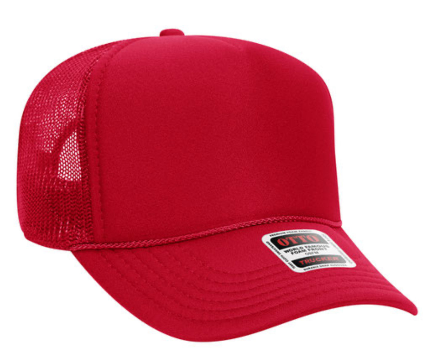 OTTO CAP 5 PANEL MID PROFILE MESH BACK TRUCKER HAT- SOLID 32467