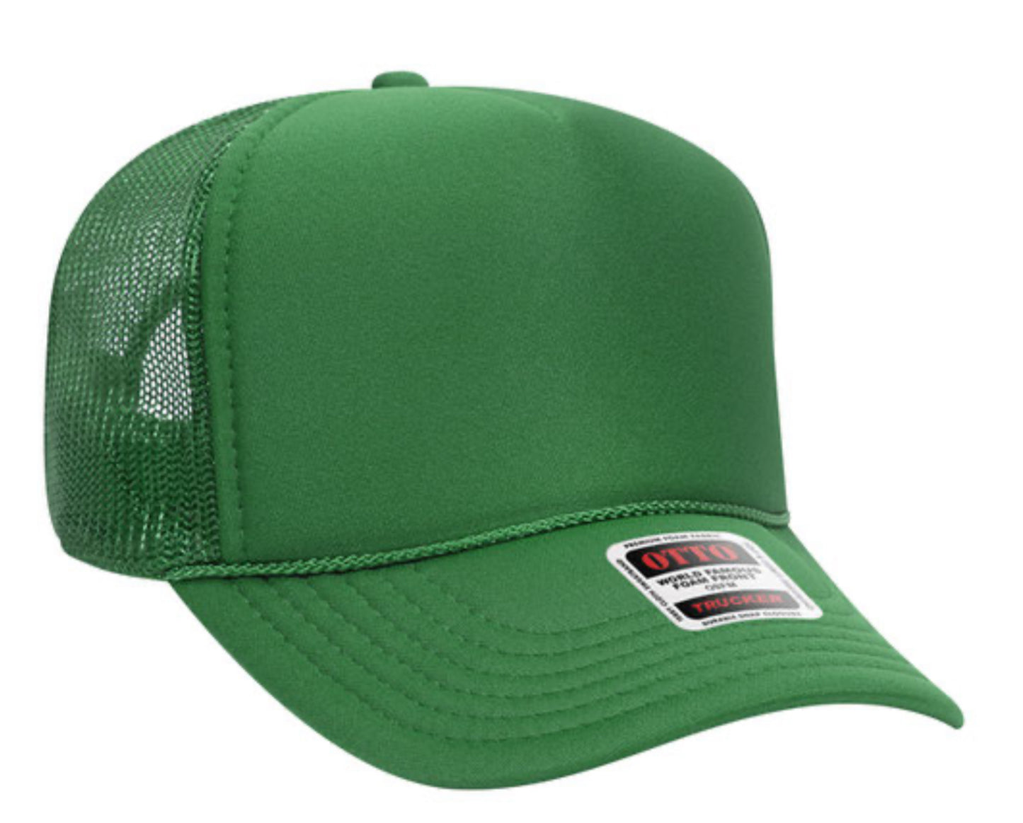 OTTO CAP 5 PANEL MID PROFILE MESH BACK TRUCKER HAT- SOLID 32467