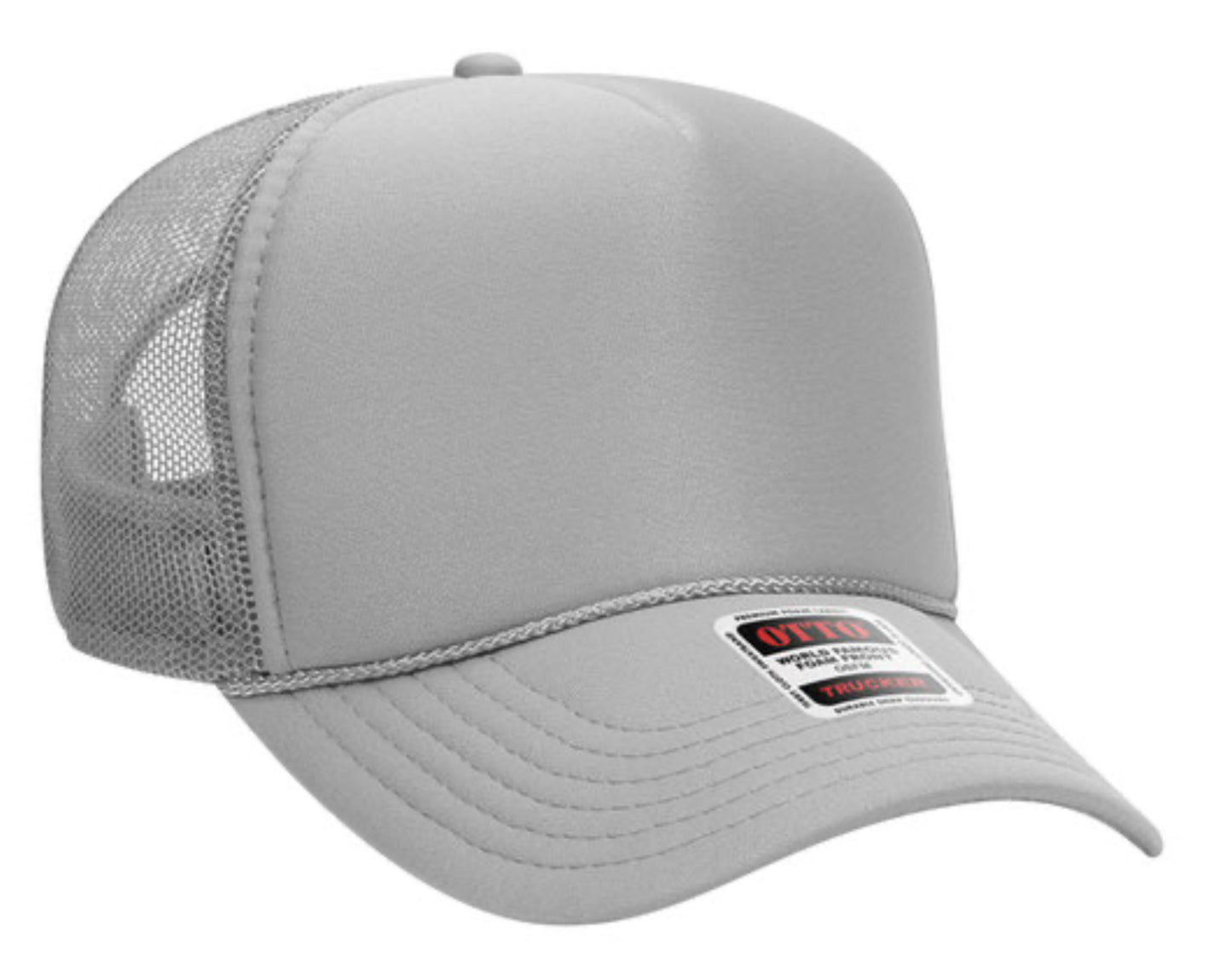 OTTO CAP 5 PANEL MID PROFILE MESH BACK TRUCKER HAT- SOLID 32467