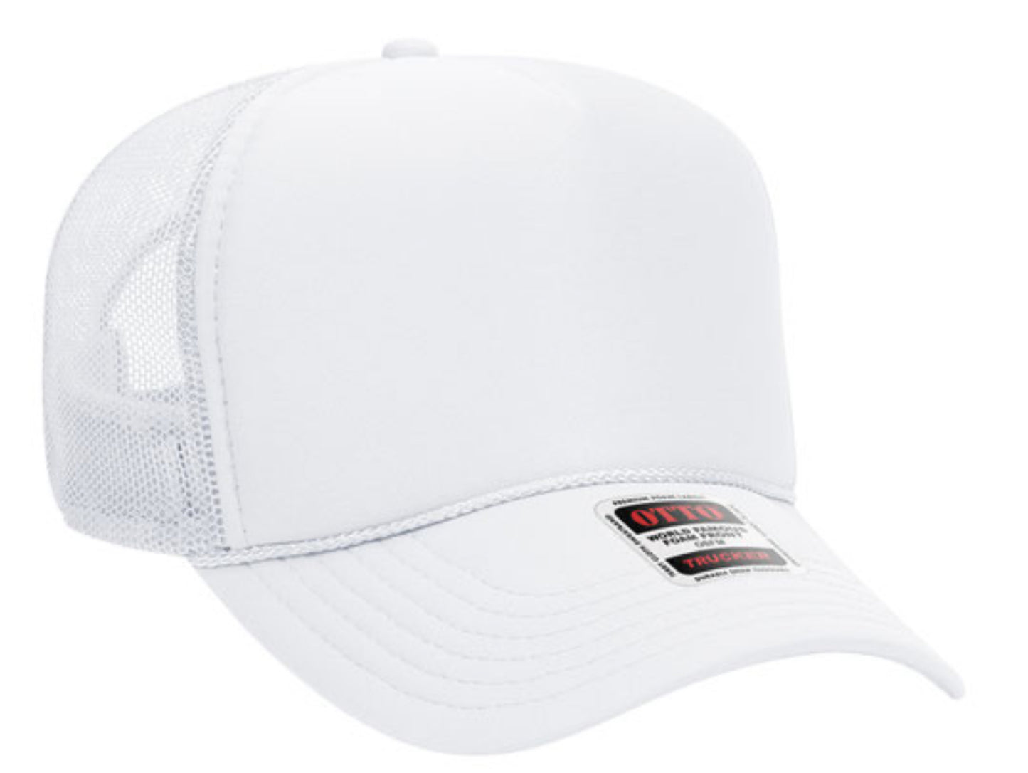 OTTO CAP 5 PANEL MID PROFILE MESH BACK TRUCKER HAT- SOLID 32467