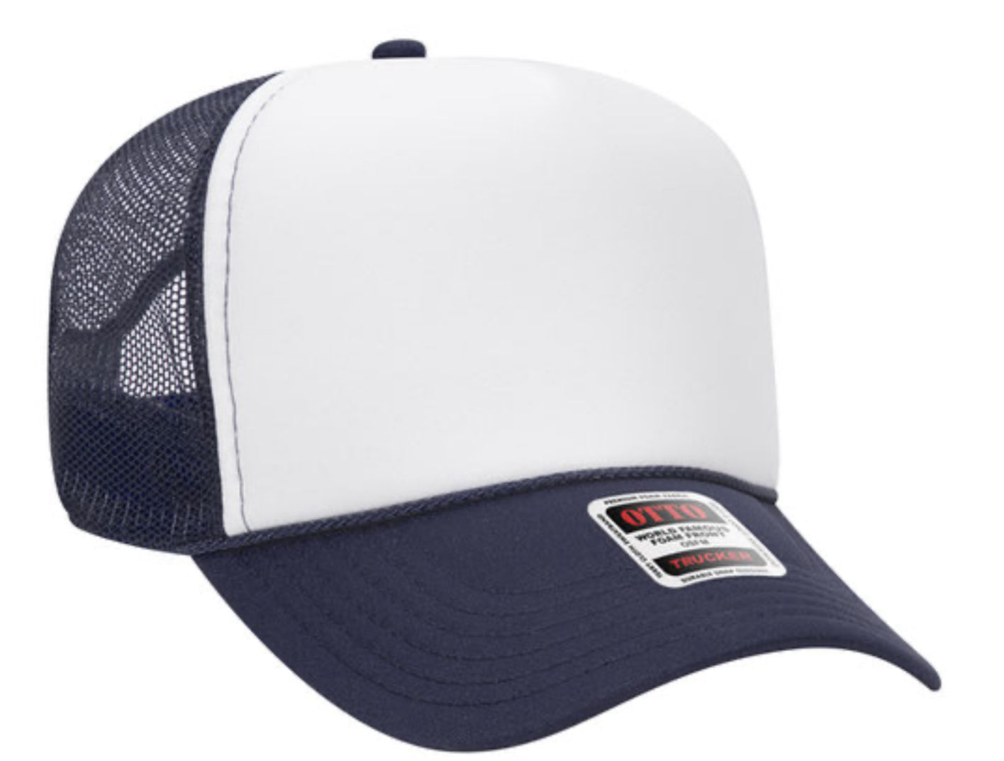 OTTO CAP 5 PANEL MID PROFILE MESH BACK TRUCKER HAT- FRONT SPLIT 32467