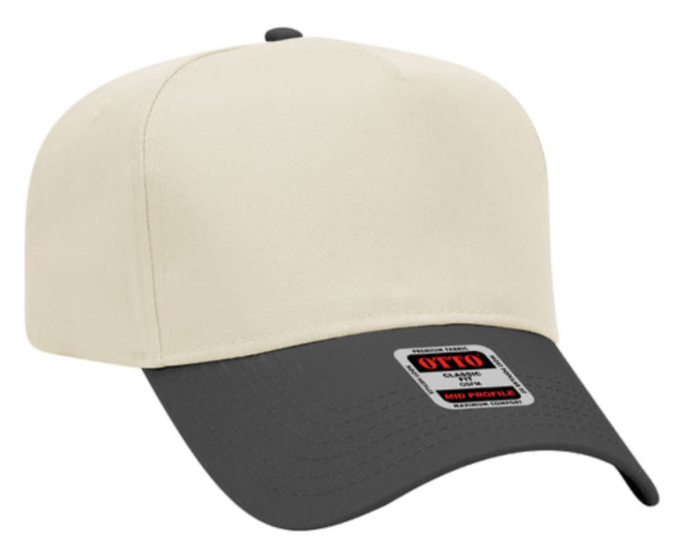 OTTO CAP 5 PANEL MID PROFILE BASEBALL CAP-CROWN SPLIT 31069