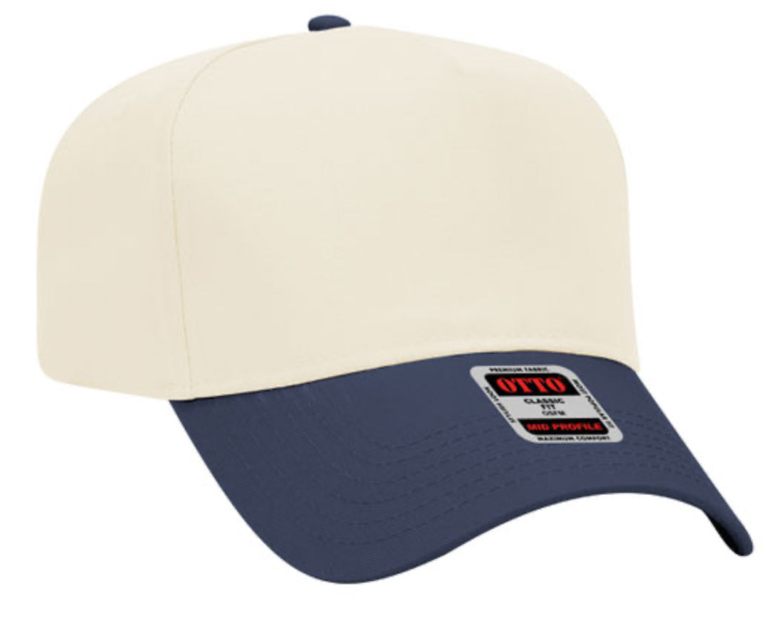 OTTO CAP 5 PANEL MID PROFILE BASEBALL CAP-CROWN SPLIT 31069