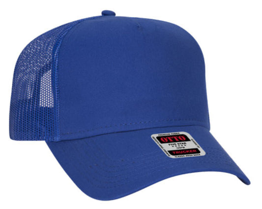 OTTO CAP 5 PANEL LOW PROFILE MESH BACK TRUCKER HAT- SOLID 102664