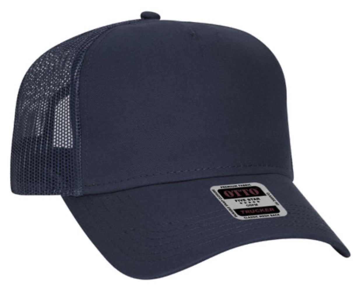 OTTO CAP 5 PANEL LOW PROFILE MESH BACK TRUCKER HAT- SOLID 102664