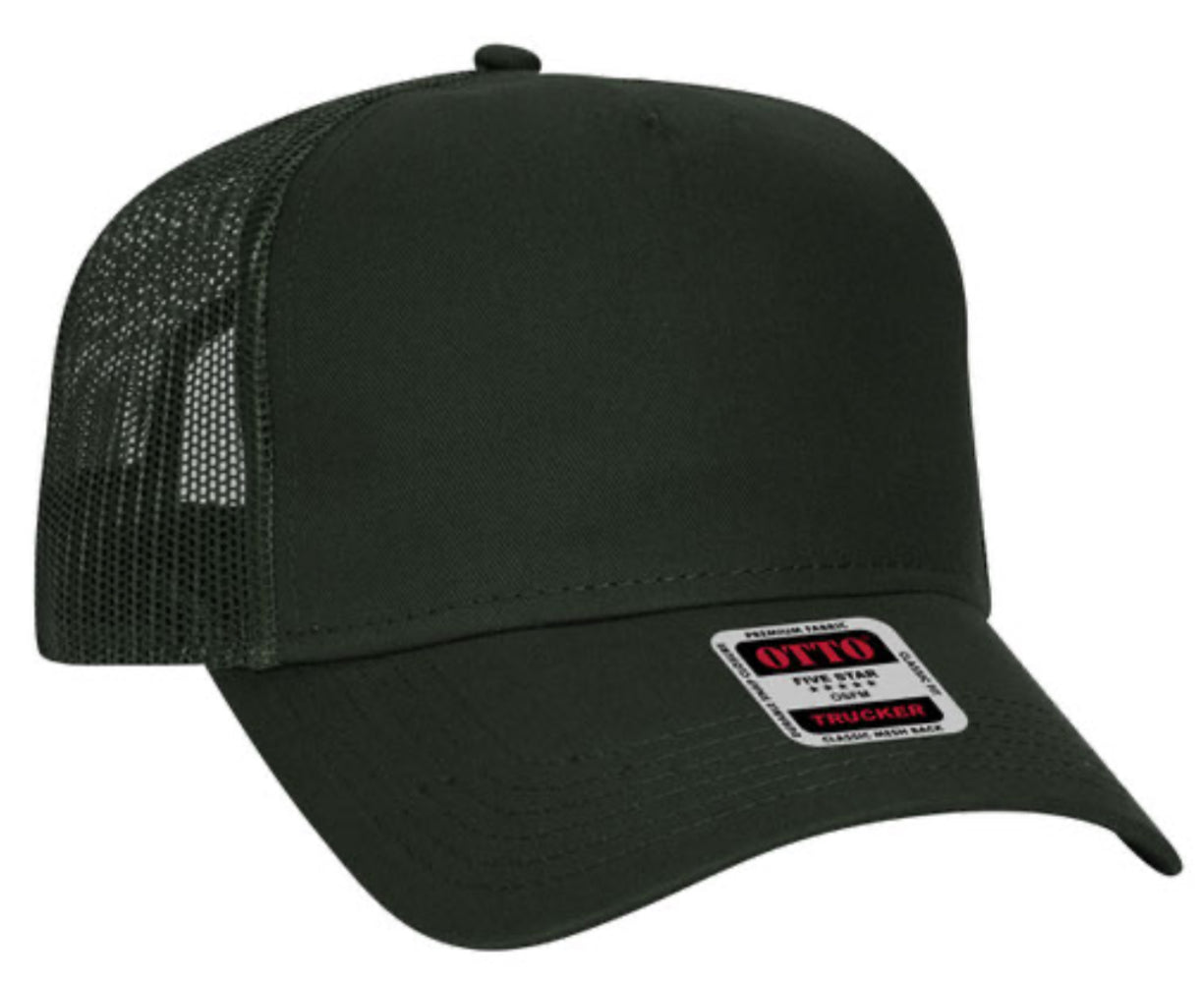 OTTO CAP 5 PANEL LOW PROFILE MESH BACK TRUCKER HAT- SOLID 102664