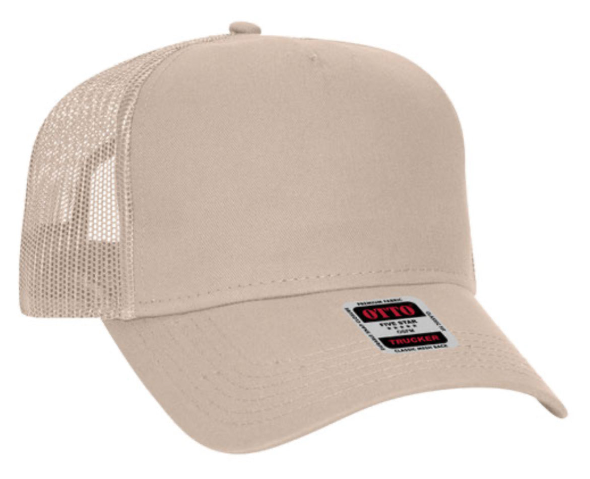 OTTO CAP 5 PANEL LOW PROFILE MESH BACK TRUCKER HAT- SOLID 102664