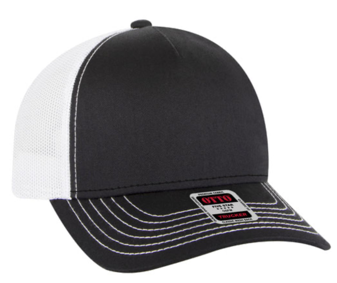 OTTO CAP 5 PANEL LOW PROFILE MESH BACK TRUCKER HAT- BACK SPLIT 102-664