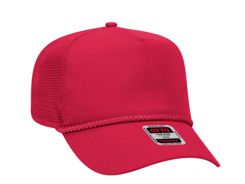 OTTO CAP 5 PANEL MID PROFILE BACK TRUCKER HAT- 39071