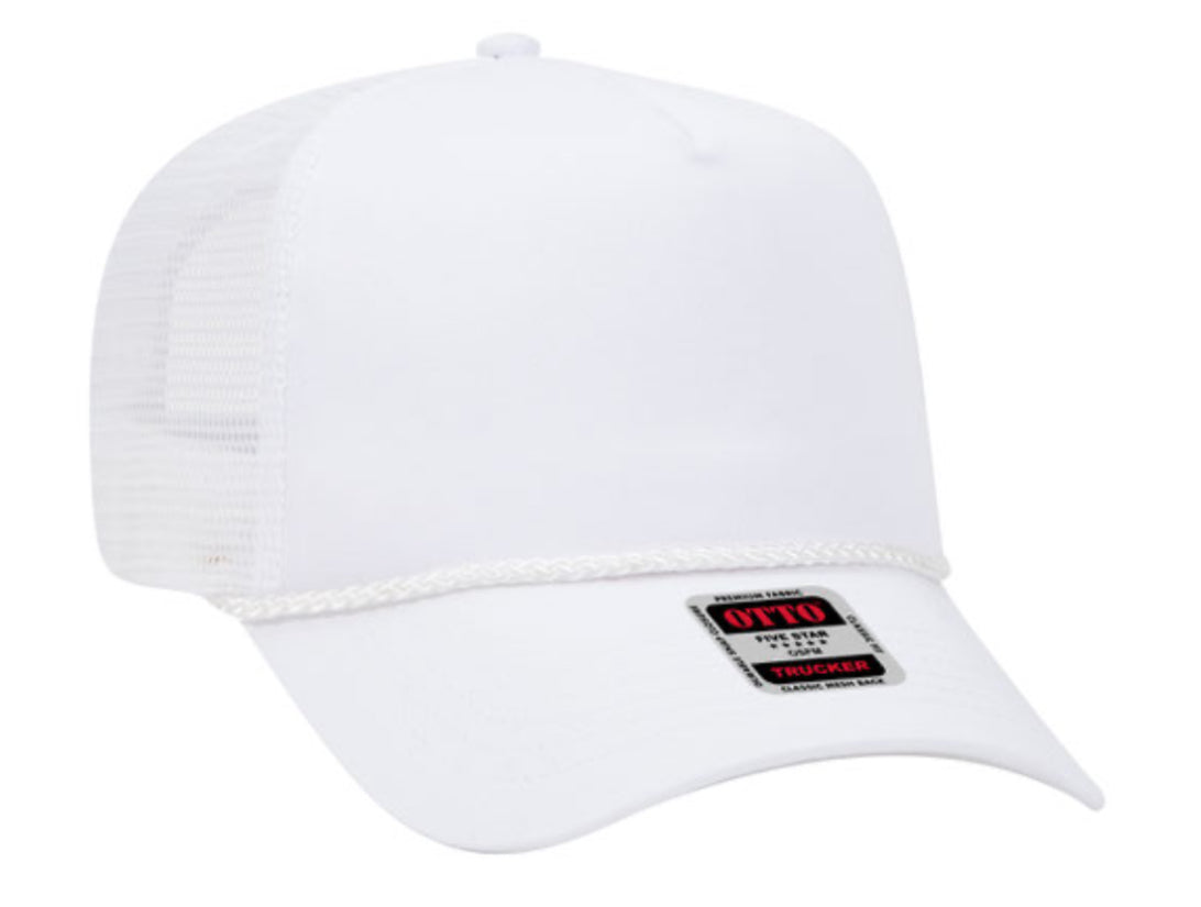 OTTO CAP 5 PANEL MID PROFILE BACK TRUCKER HAT- 39071