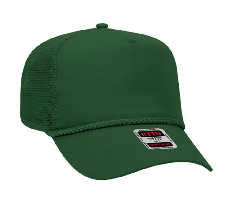 OTTO CAP 5 PANEL MID PROFILE BACK TRUCKER HAT- 39071