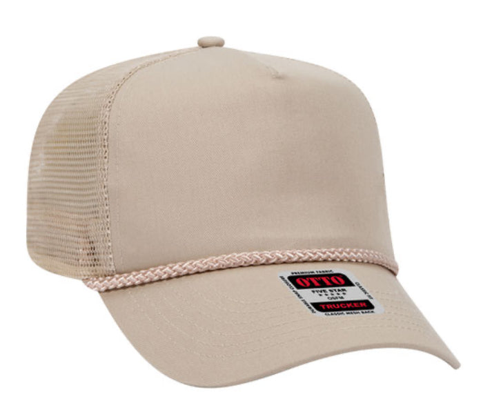 OTTO CAP 5 PANEL MID PROFILE BACK TRUCKER HAT- 39071