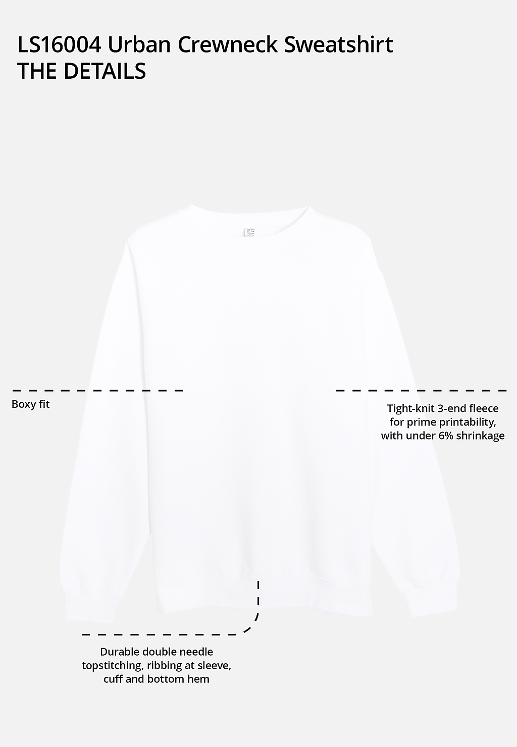 Urban Crewneck Sweatshirt LS16004 (Extended Sizes)