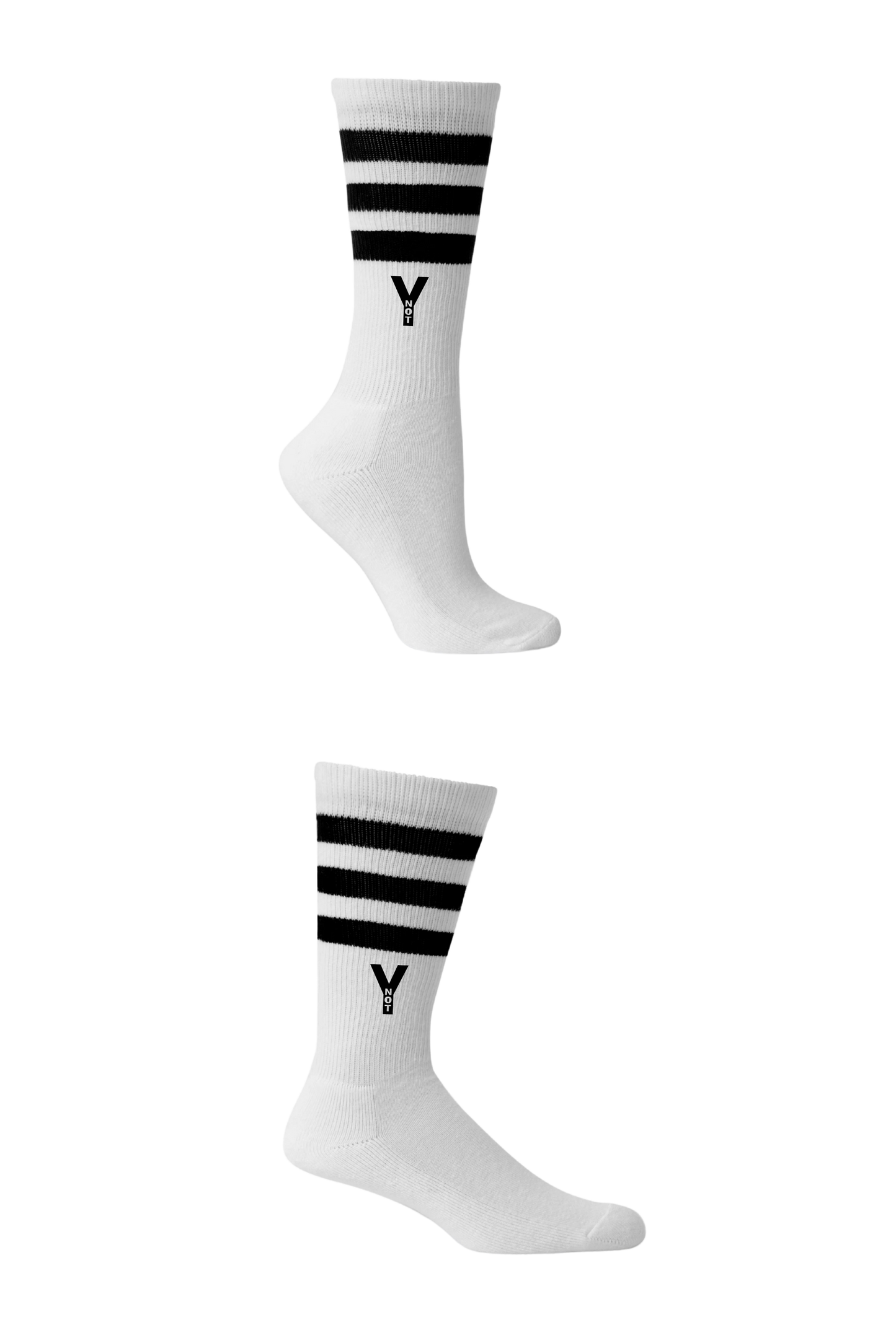 YNOT Unisex 3 - Stripe Calf Sock.